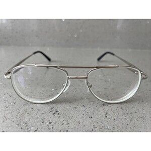 Eyebuydirect Tasker Silver 49-16-140 C2 Aviator Eyeglasses FRAMES ONLY full rim
